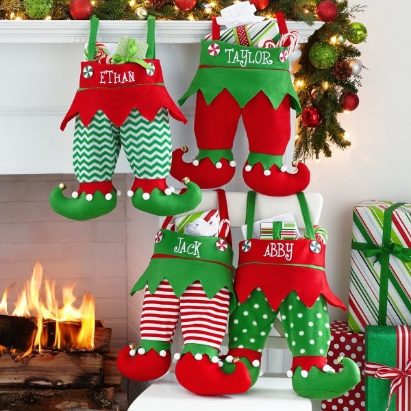 Elf Pants Personalized Christmas Stockings