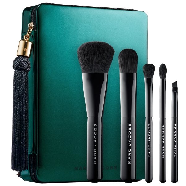 Emerald Five-Piece Travel Brush Set