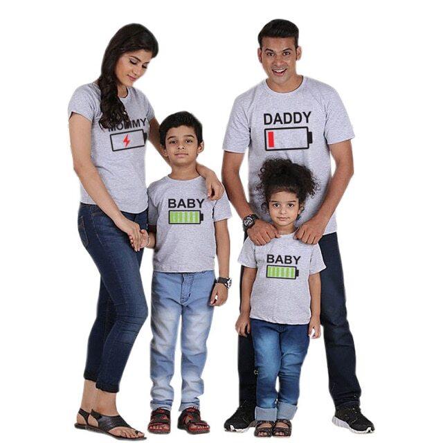 Family Matching Battery T-shirts