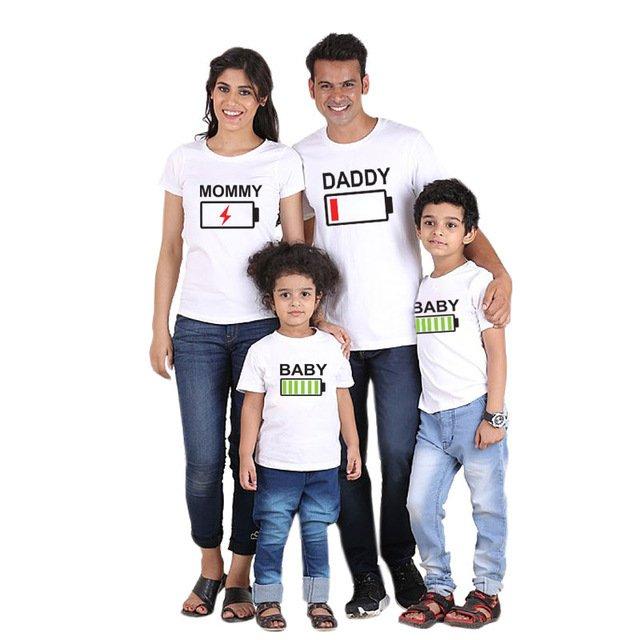 Family Matching Battery T-shirts