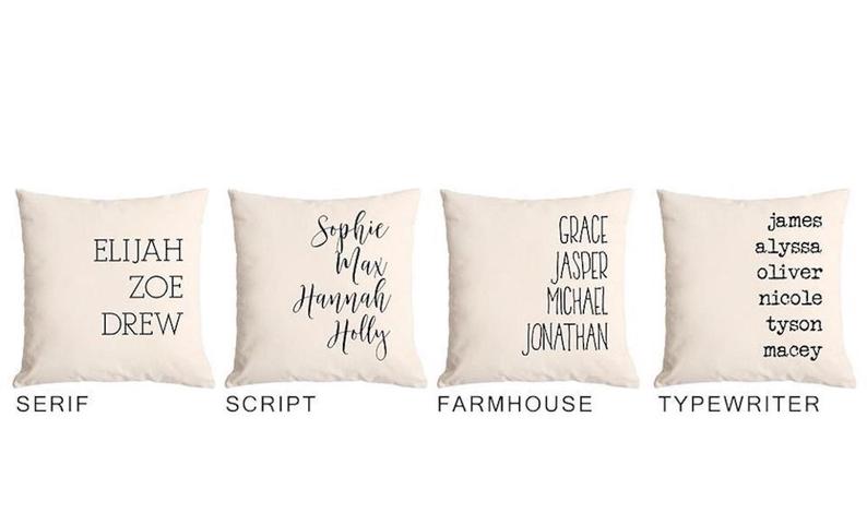 Family Names Throw Pillow Cover