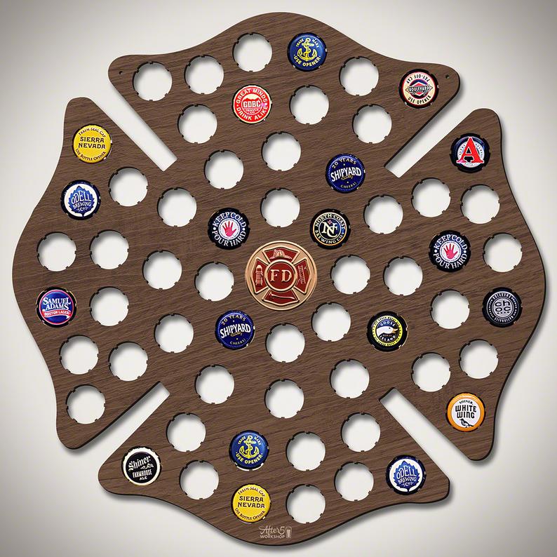 Firefighter Maltese Cross Beer Cap Map