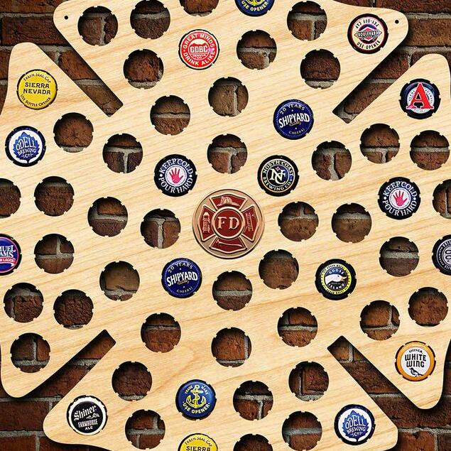 Firefighter Maltese Cross Beer Cap Map