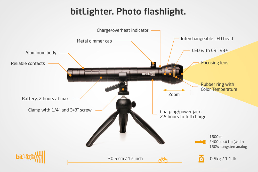 Flashlight Professional Photo/Video Lighting Device