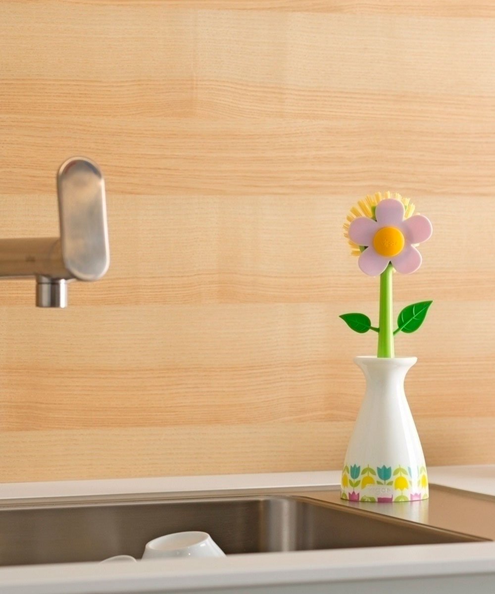 Flower Dish Brush with Vase