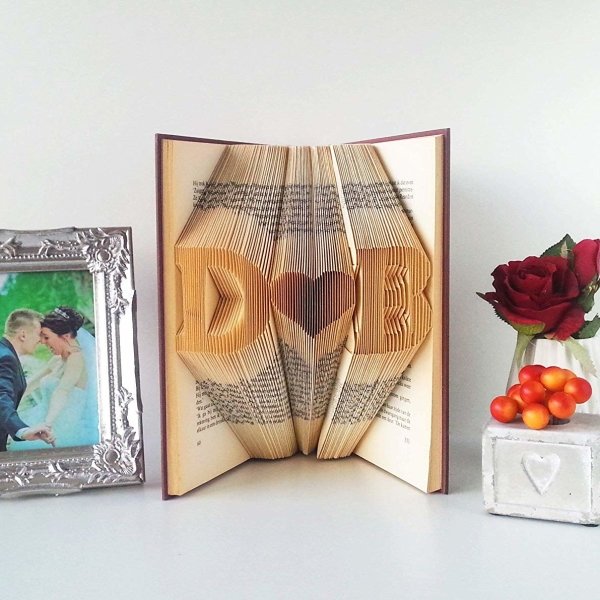 Folded Book Art Anniversary gift