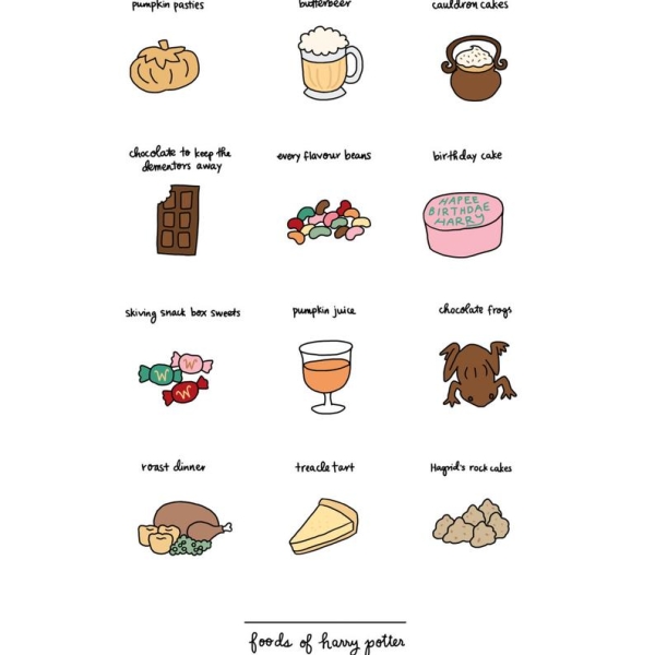 Foods of Harry Potter Print 