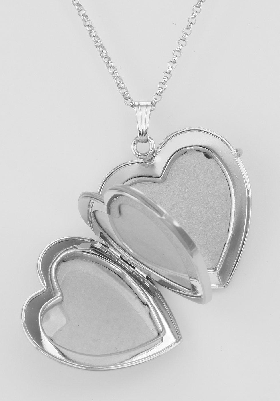 Four-Picture Silver Heart Locket Necklace