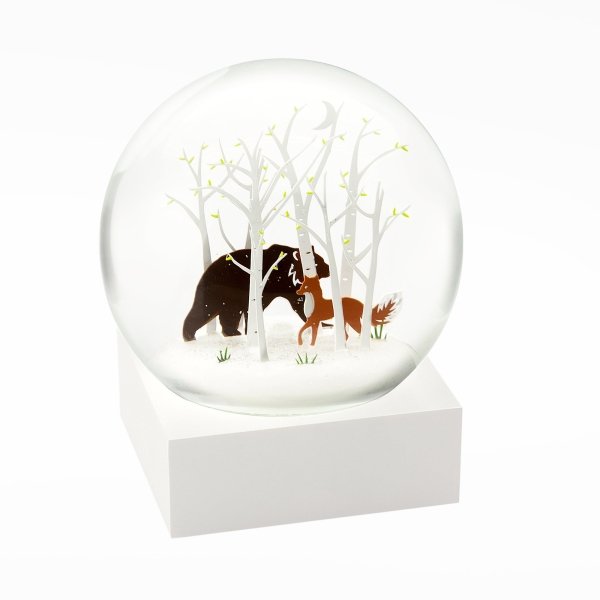 Fox and Bear Snow Globe