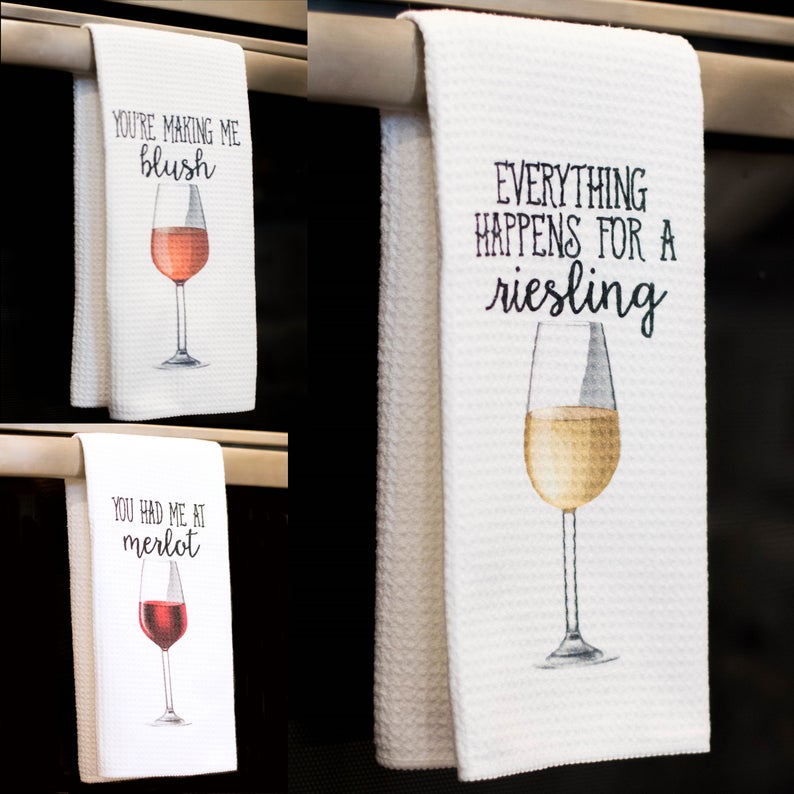  Funny Wine Dish Towels