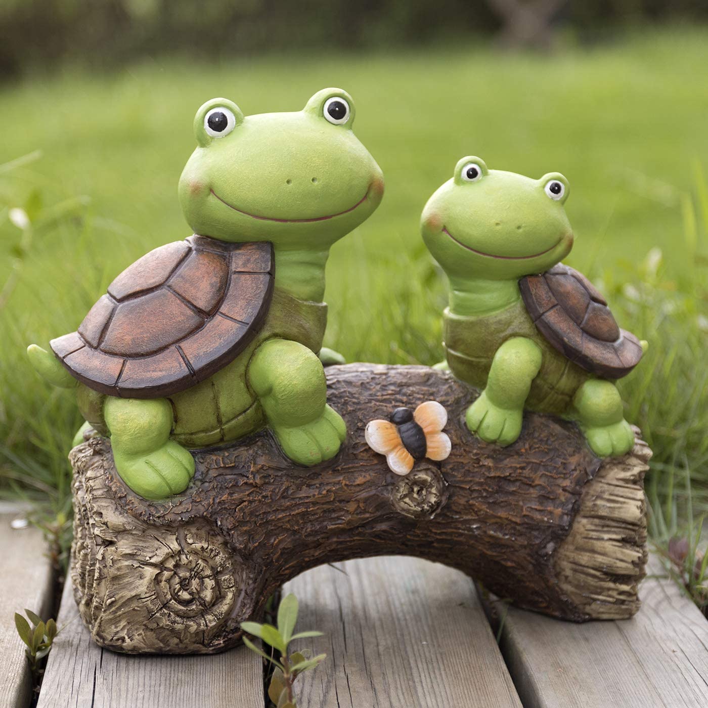 Garden Statue Solar Lights Turtles Figurine