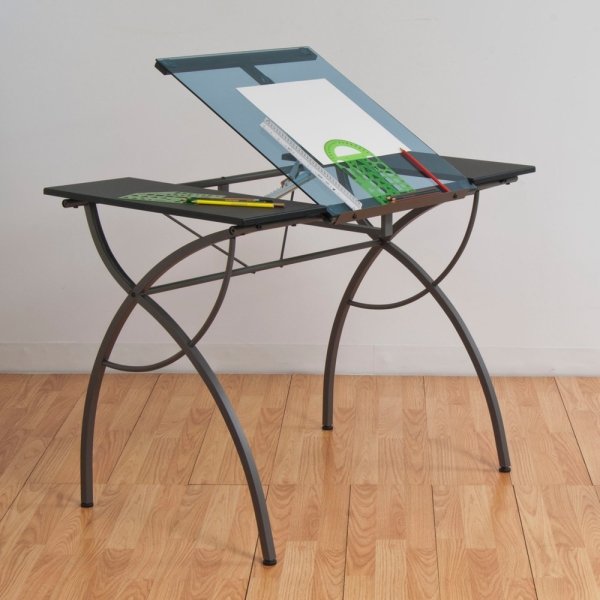 Glass-top Drawing Table