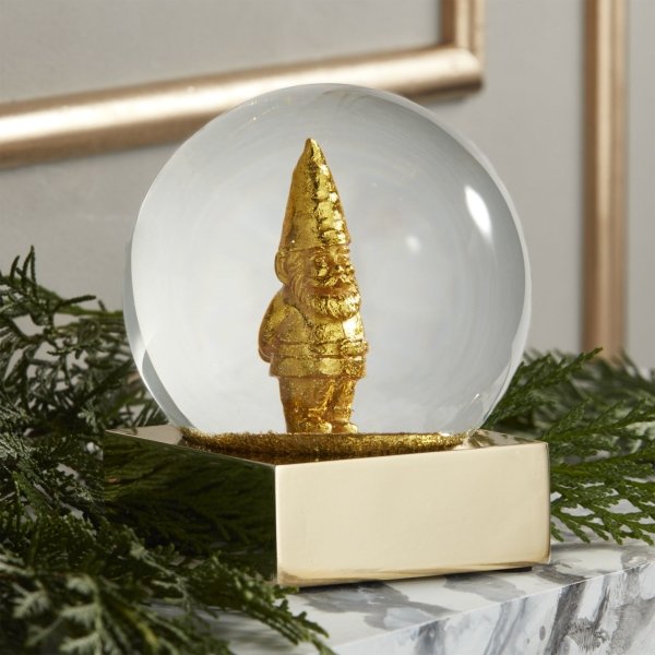 Gold Gnome Snow Globe