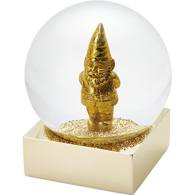 Gold Gnome Snow Globe