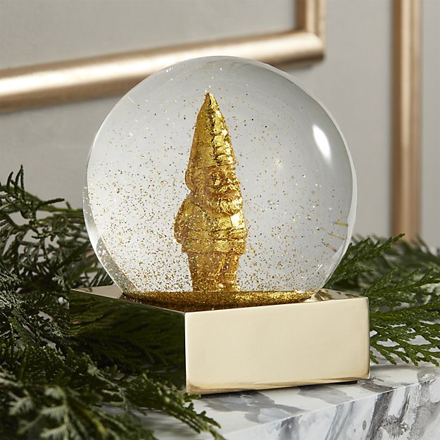 Gold Gnome Snow Globe