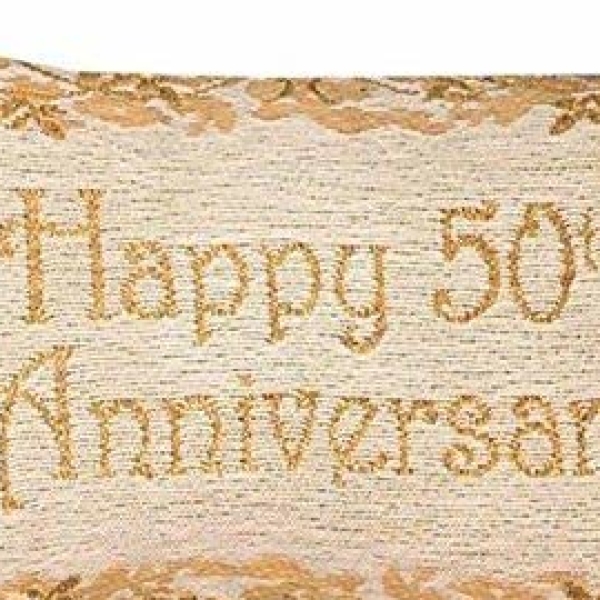 Golden 50th Anniversary Pillow