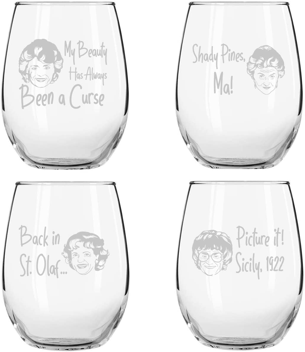 Golden Girls Inspired  Wine Glass Set