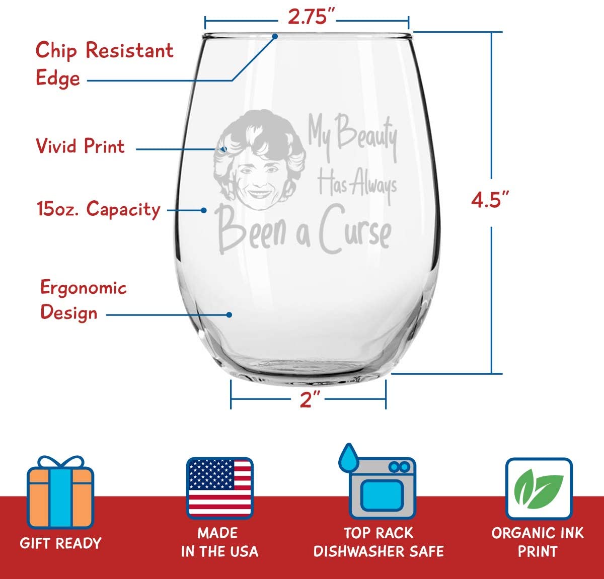 Golden Girls Inspired  Wine Glass Set