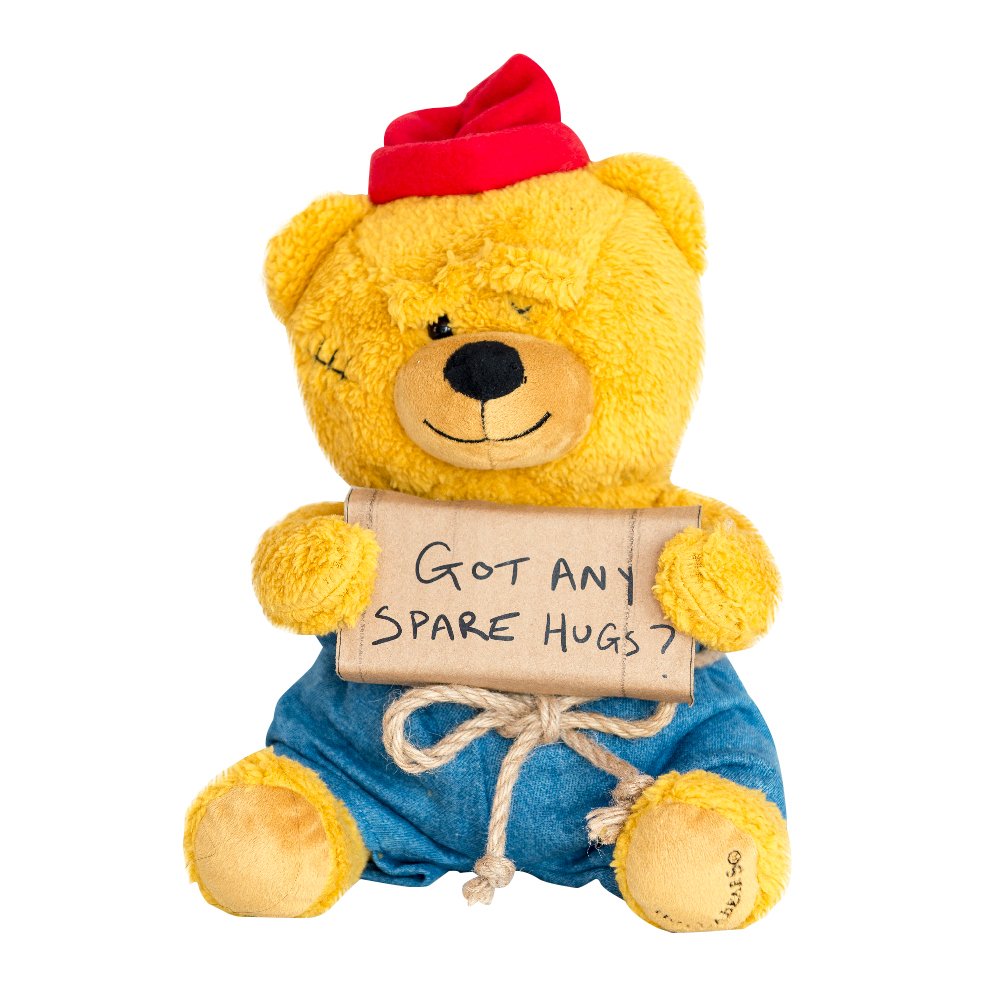 Got Any Spare Hugs? Homeless Teddy Bear