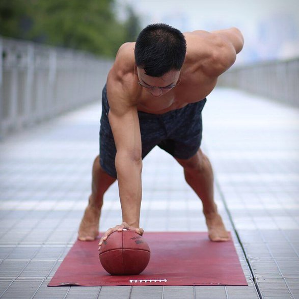 Grain Football Leather Yoga Mat