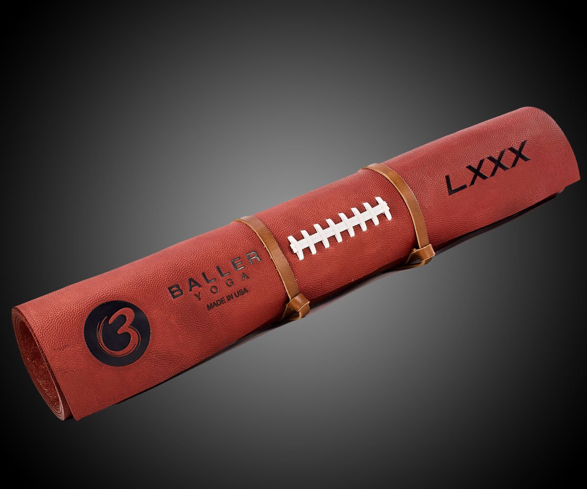 Grain Football Leather Yoga Mat