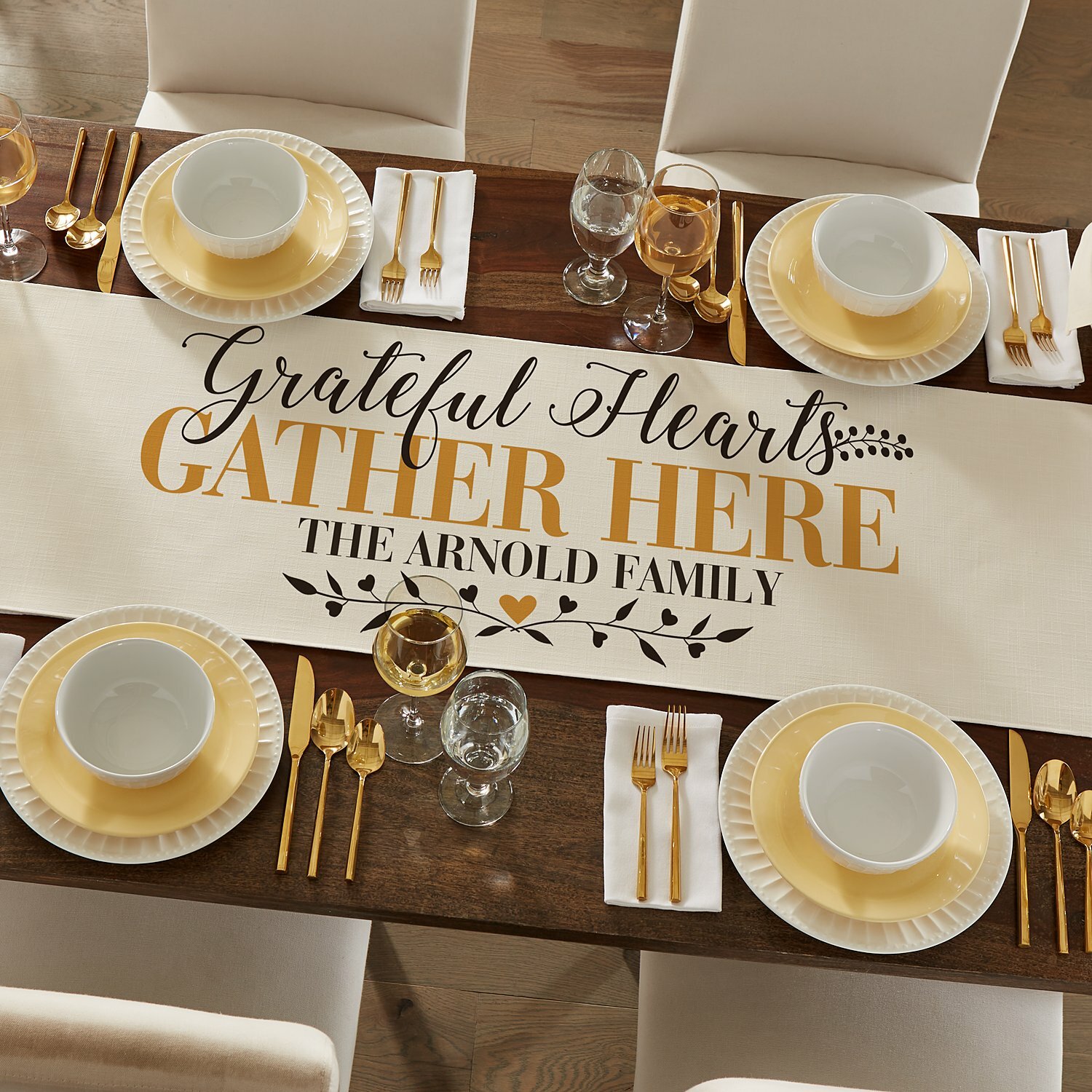 Grateful Hearts Table Runner