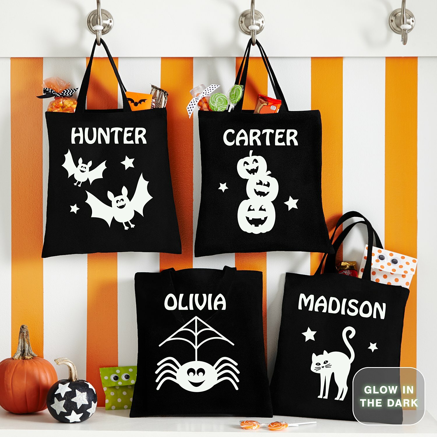 Halloween Glow In the Dark Personalized Treat Bags