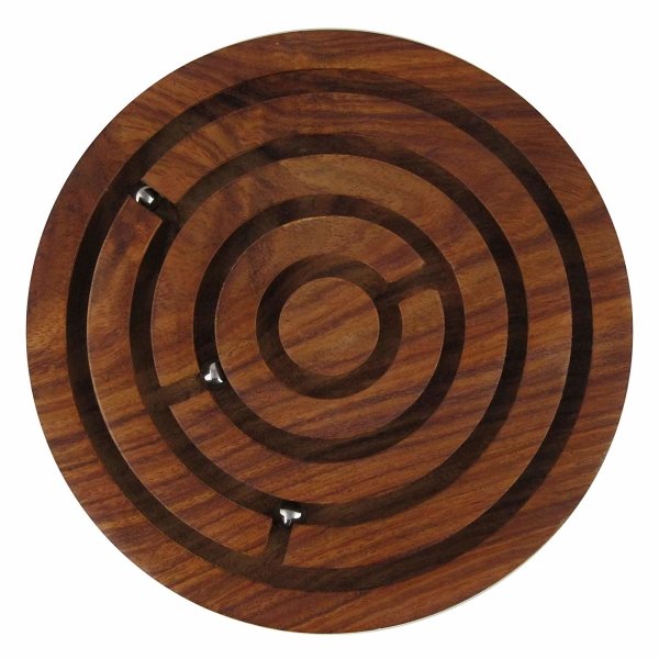 Handcrafted Indian Wooden Labyrinth Ball Maze Puzzle 