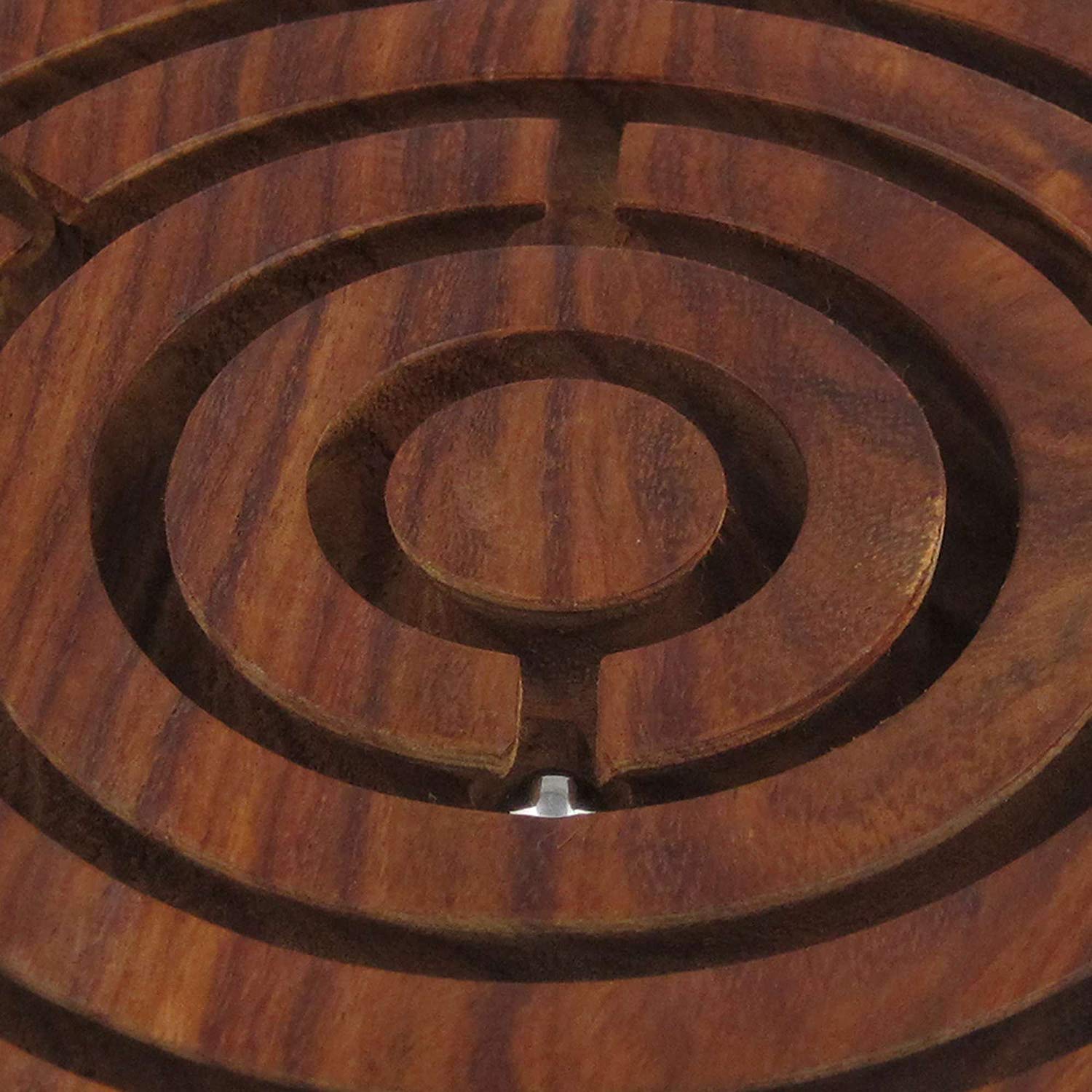 Handcrafted Indian Wooden Labyrinth Ball Maze Puzzle 