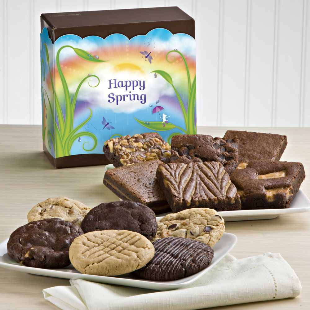 Happy Spring Brownie Gift Basket