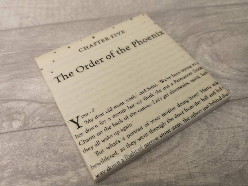 Harry Potter Book Page Tile Coasters