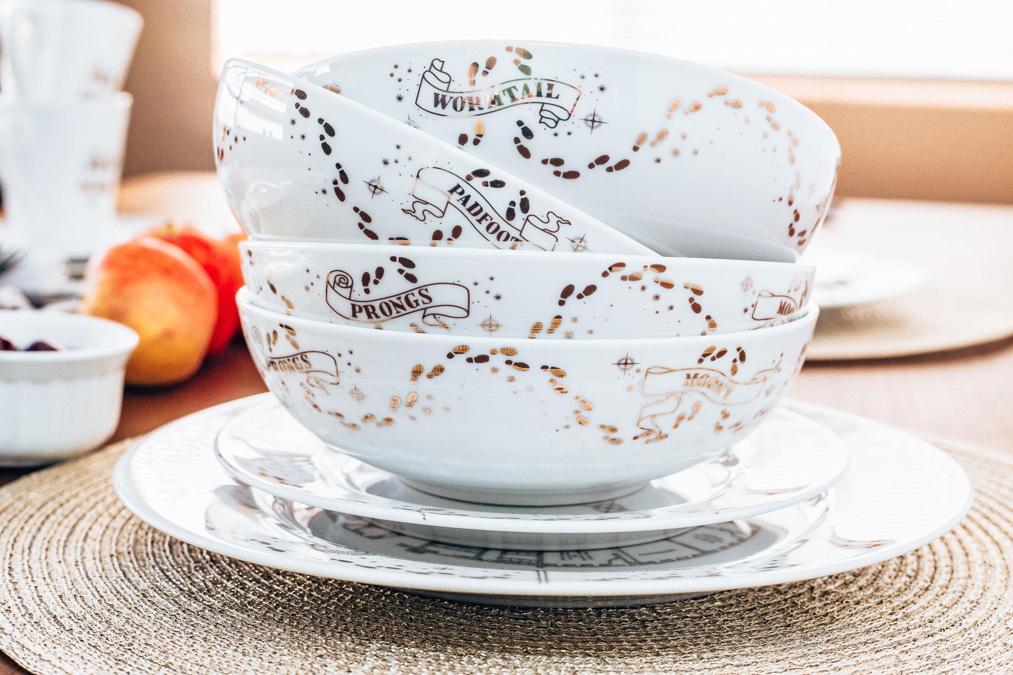 Harry Potter Marauders Map 16-Piece Ceramic Dinnerware Set