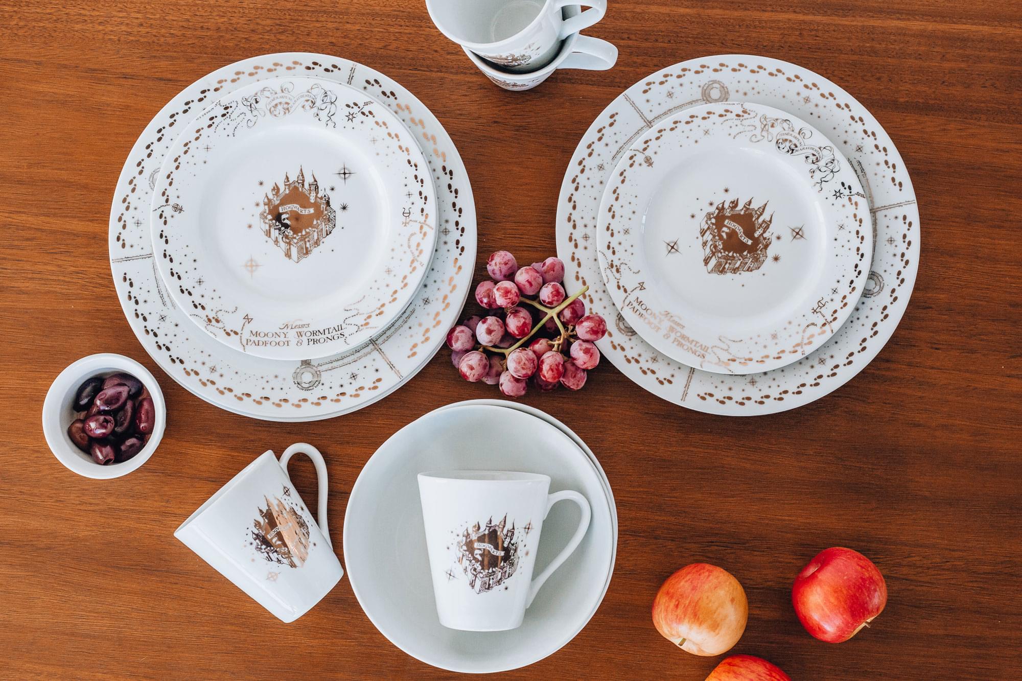 Harry Potter Marauders Map 16-Piece Ceramic Dinnerware Set