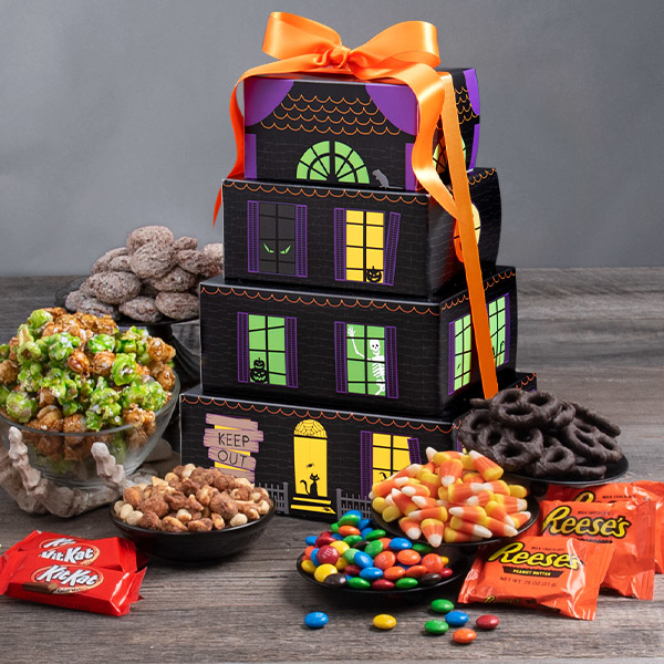 Haunted House Halloween Gift Tower