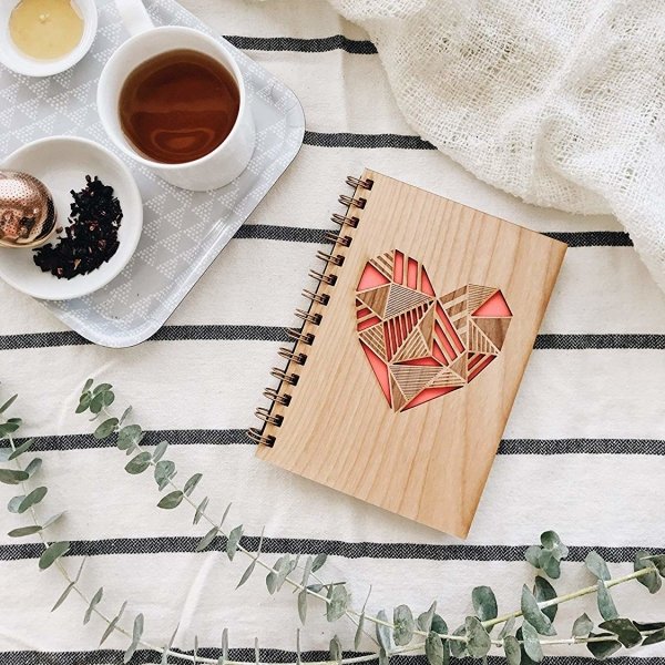 Heart Laser Cut Wooden Journal