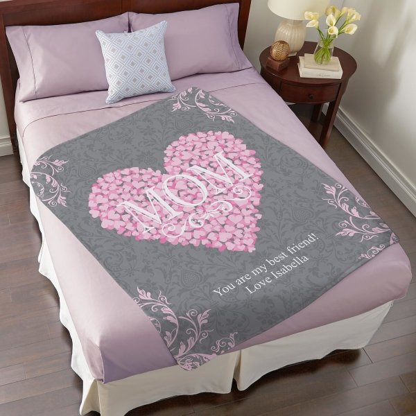 Heart Petals Personalized Blanket