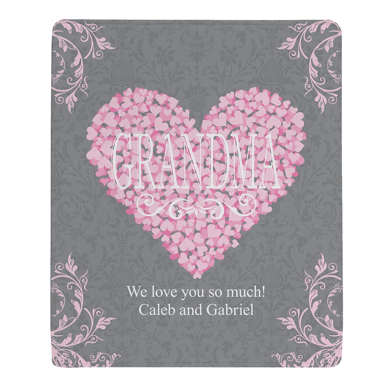 Heart Petals Personalized Blanket