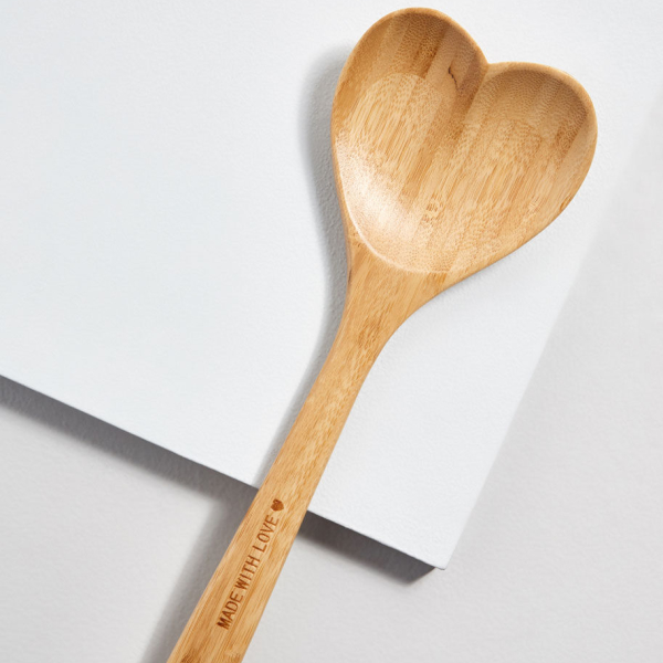 Heart Shaped Bamboo Spoon