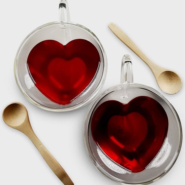 Heart Shaped Tea Cups 2 Pack