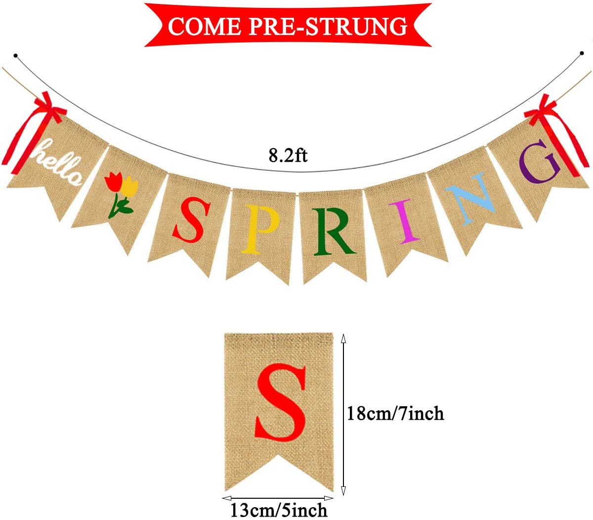 Hello Spring Burlap Banner