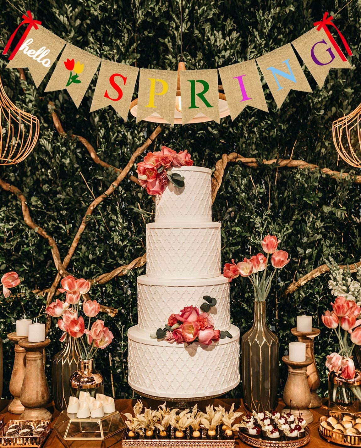 Hello Spring Burlap Banner