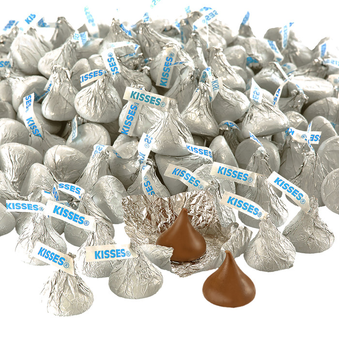 Hershey Kisses Chocolates in Silver Foils