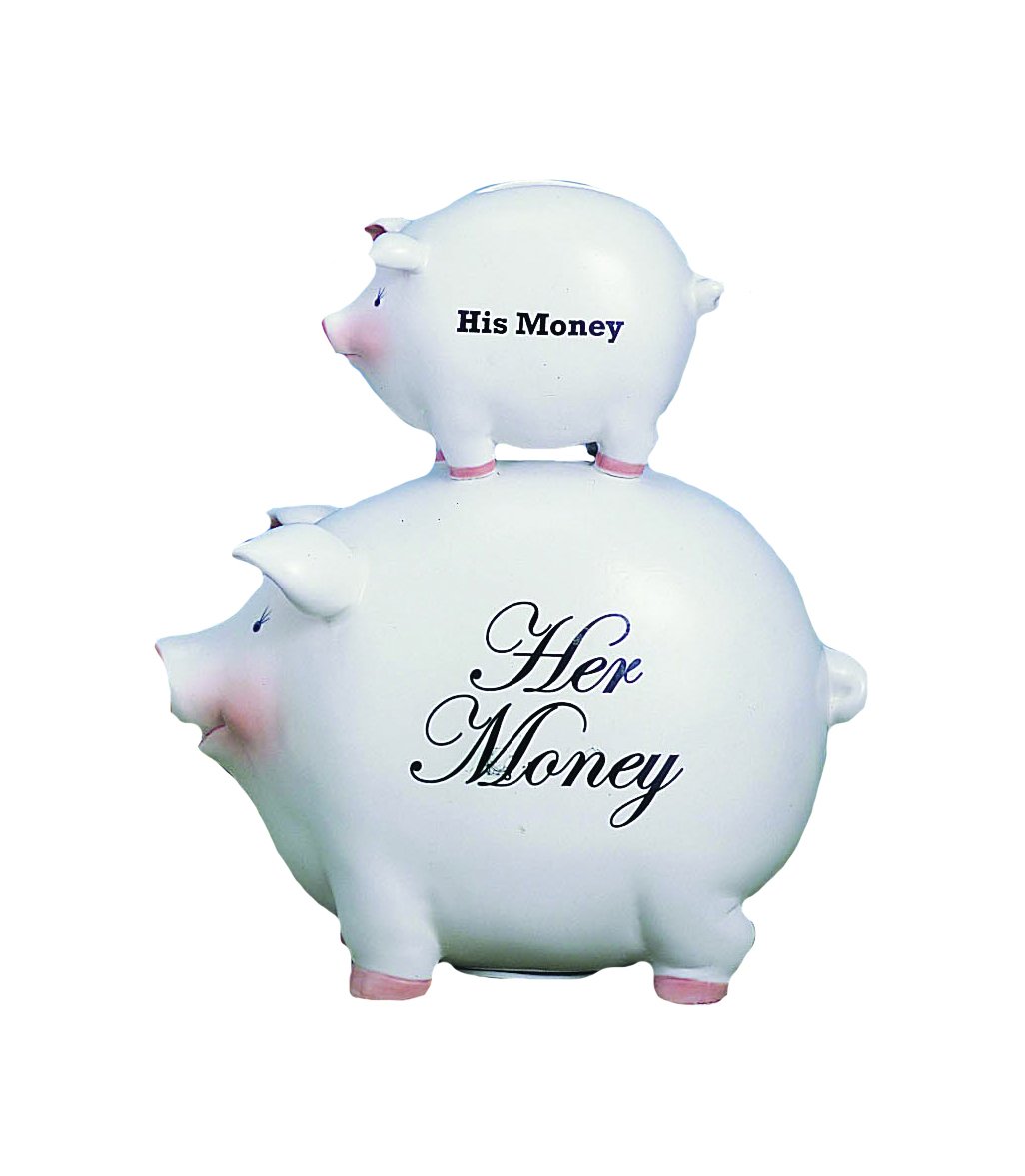 His Money/Her Money Ceramic Piggy Bank