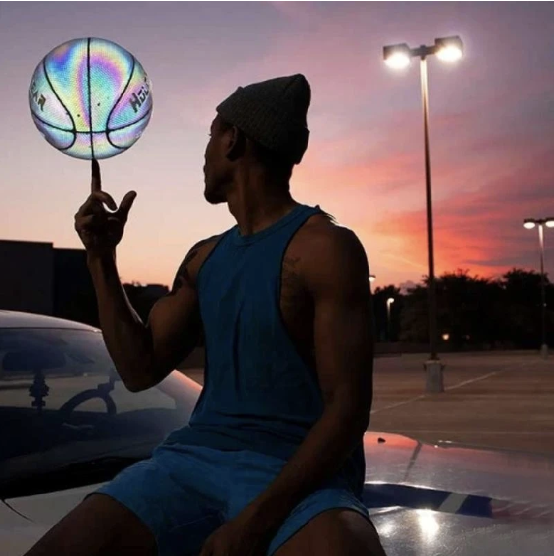 Holographic Glowing Basketball