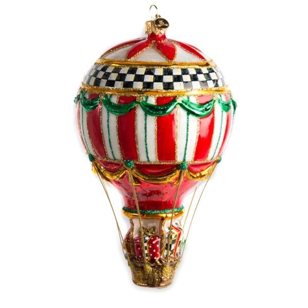 Hot Air Balloon Glass Ornament