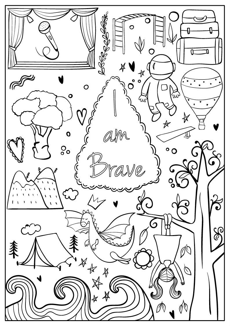 I Am Confident, Brave & Beautiful: A Coloring Book for Girls