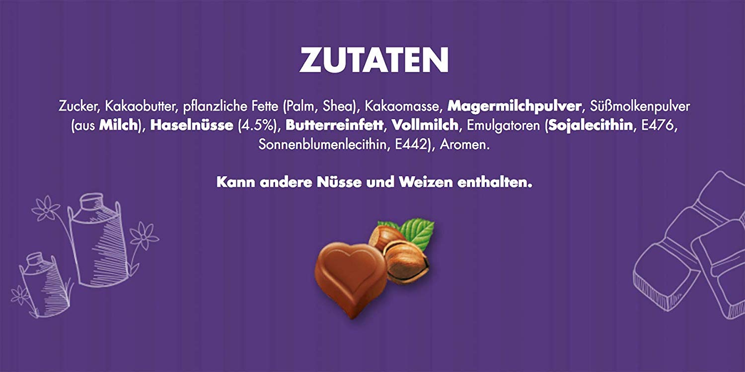 I Love Milka Hazelnut Cream Chocolate Pralinés Candy