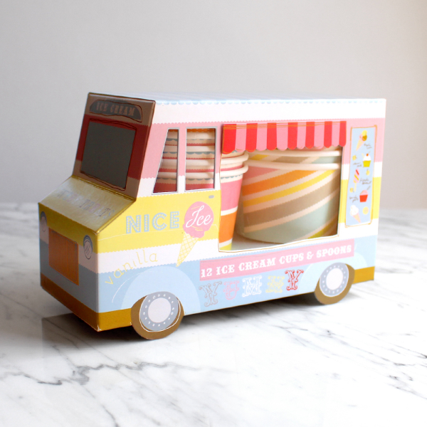 Ice Cream Van with Cups and Spoons