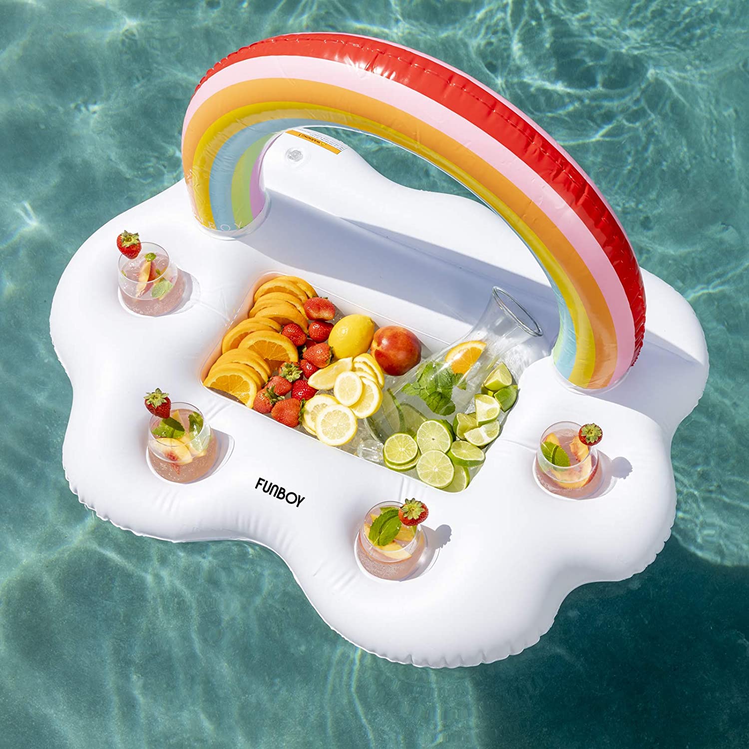 Inflatable Rainbow Cloud Drink Holder