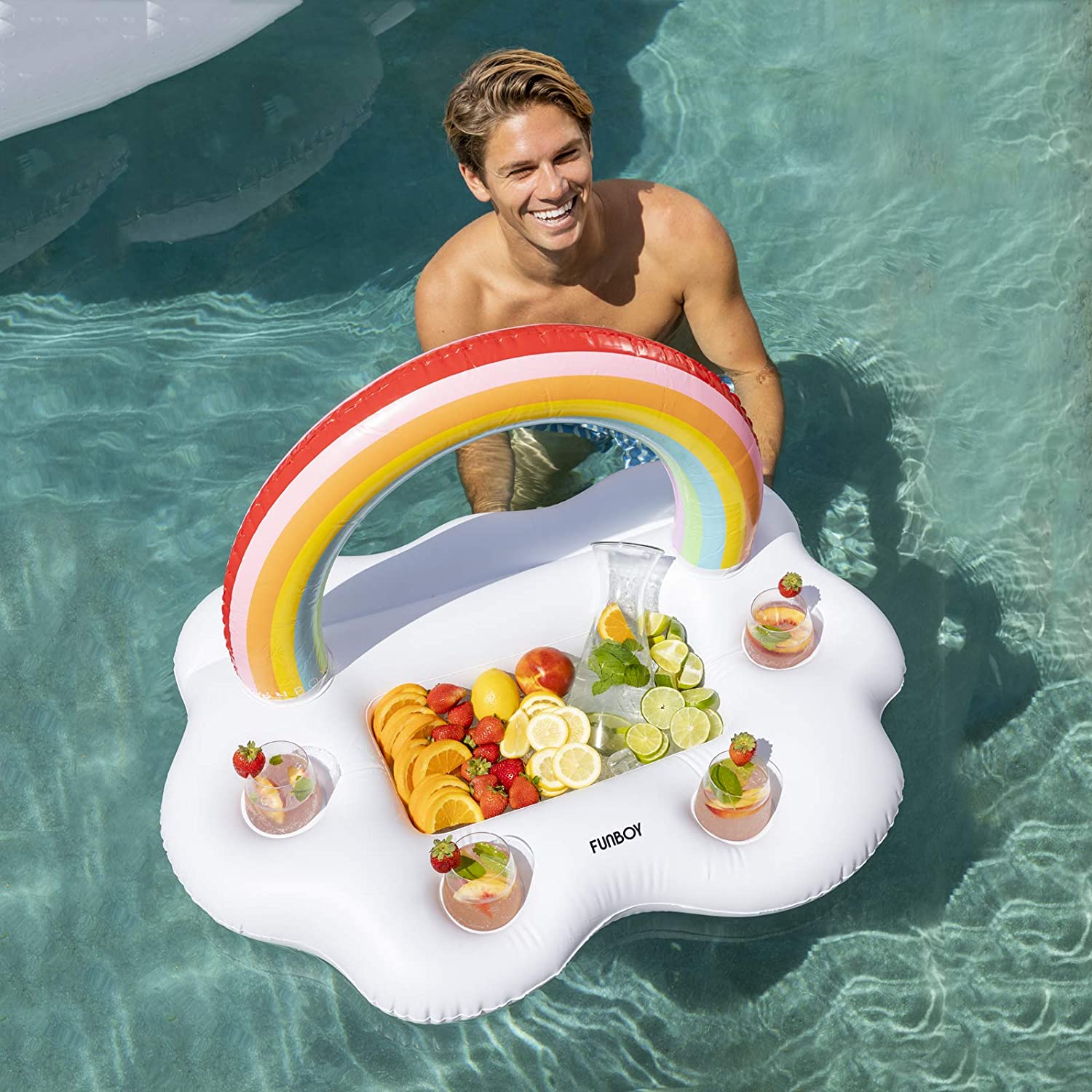 Inflatable Rainbow Cloud Drink Holder